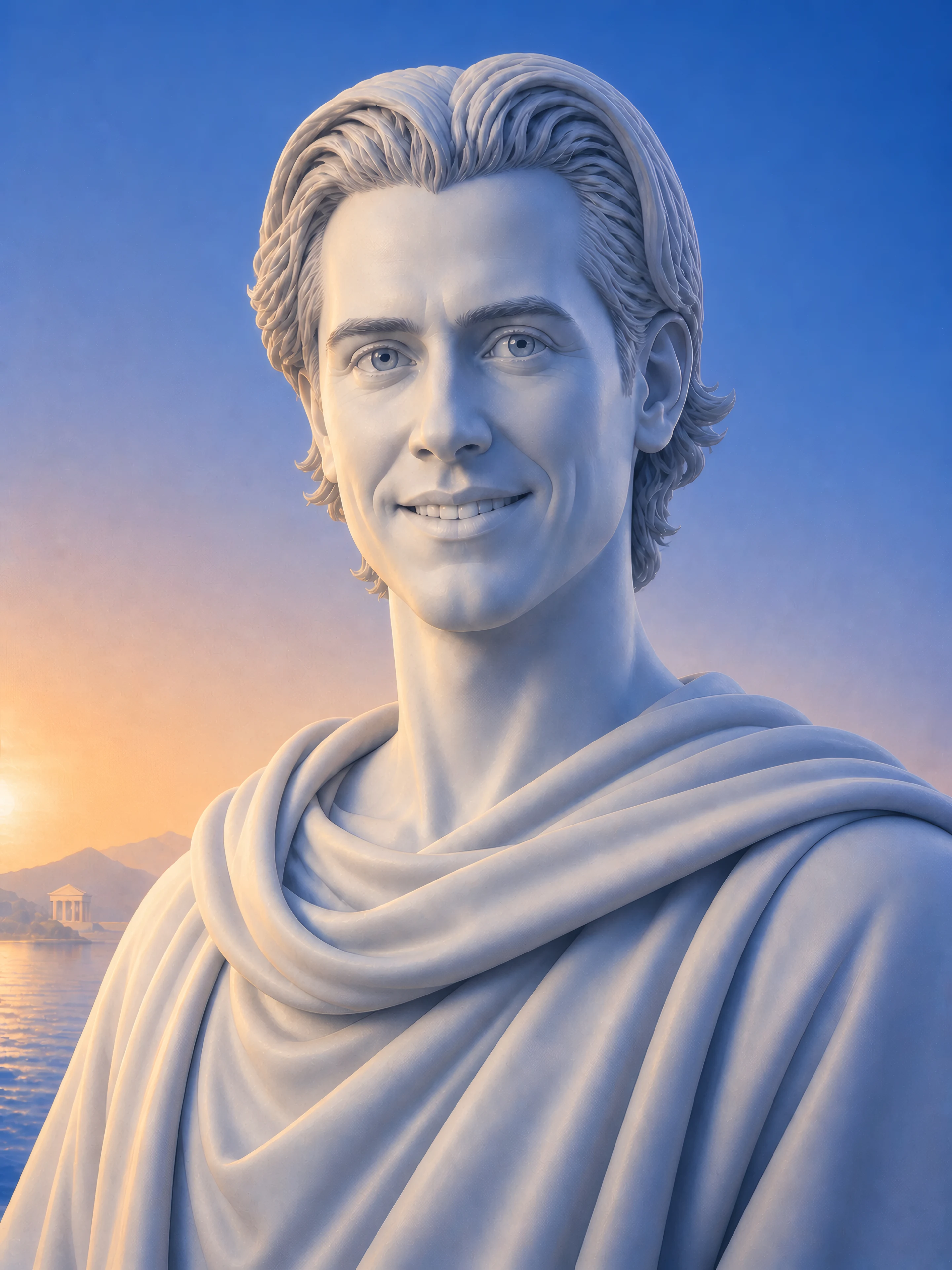 Christian Lara, marble portrait from the Cysure illustrated series