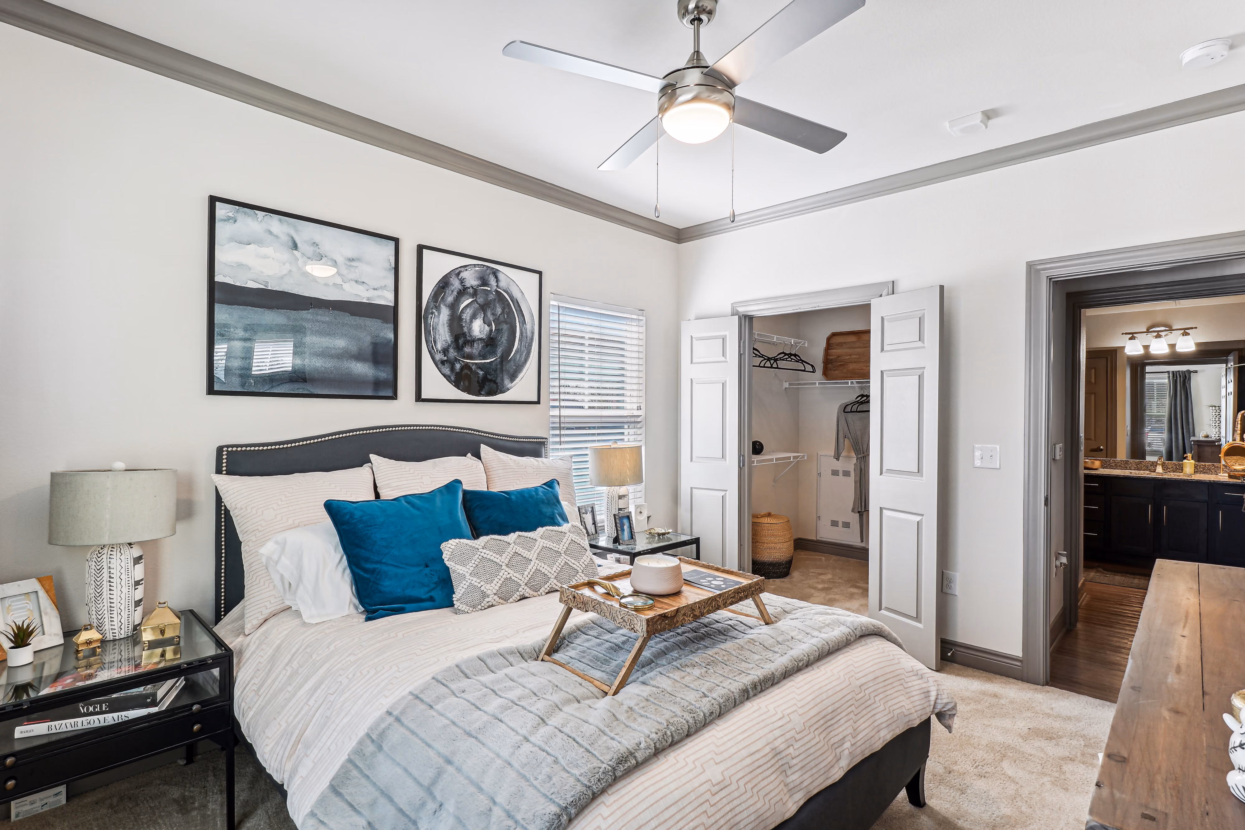 bedroom and bathroom