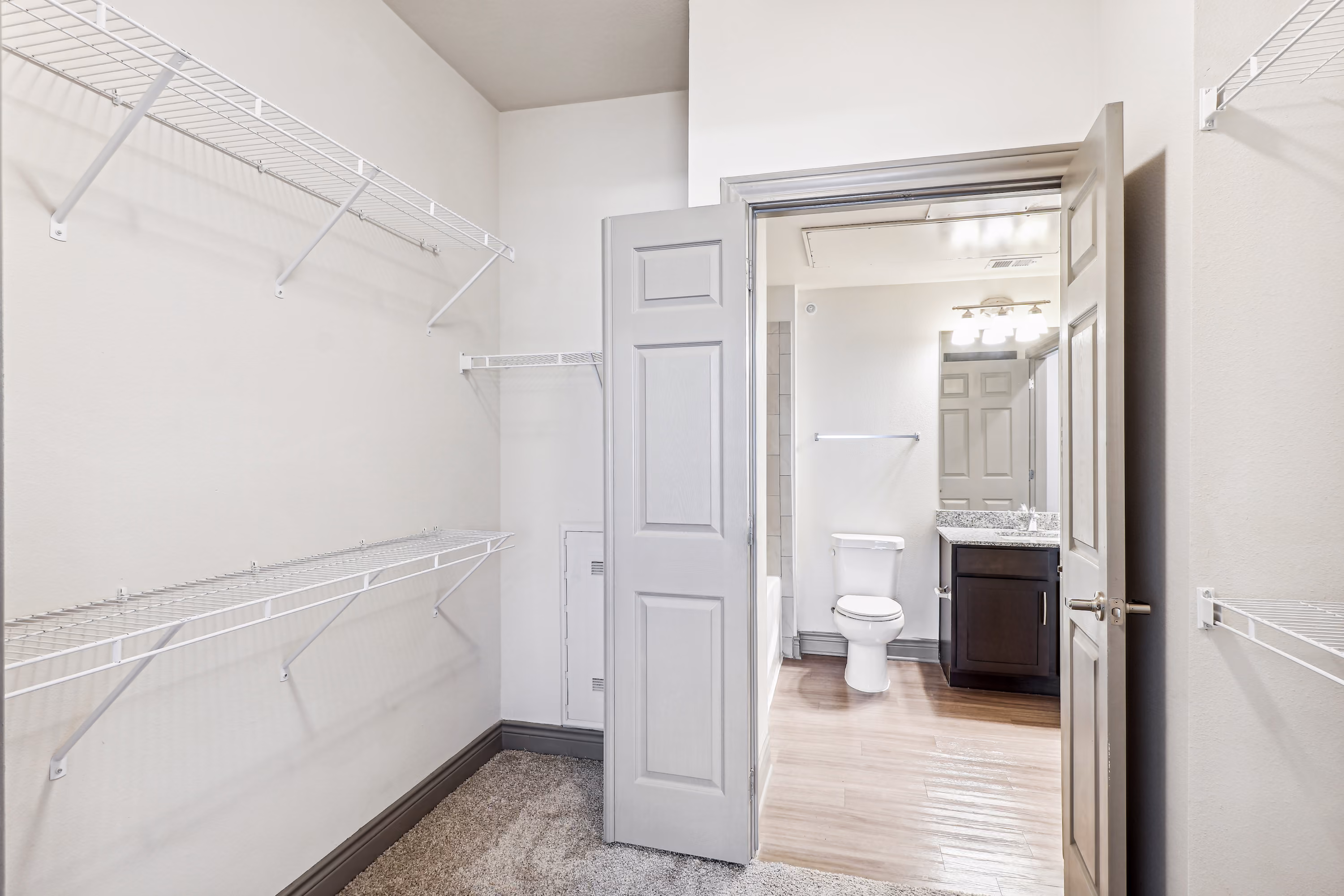 closet and bathroom
