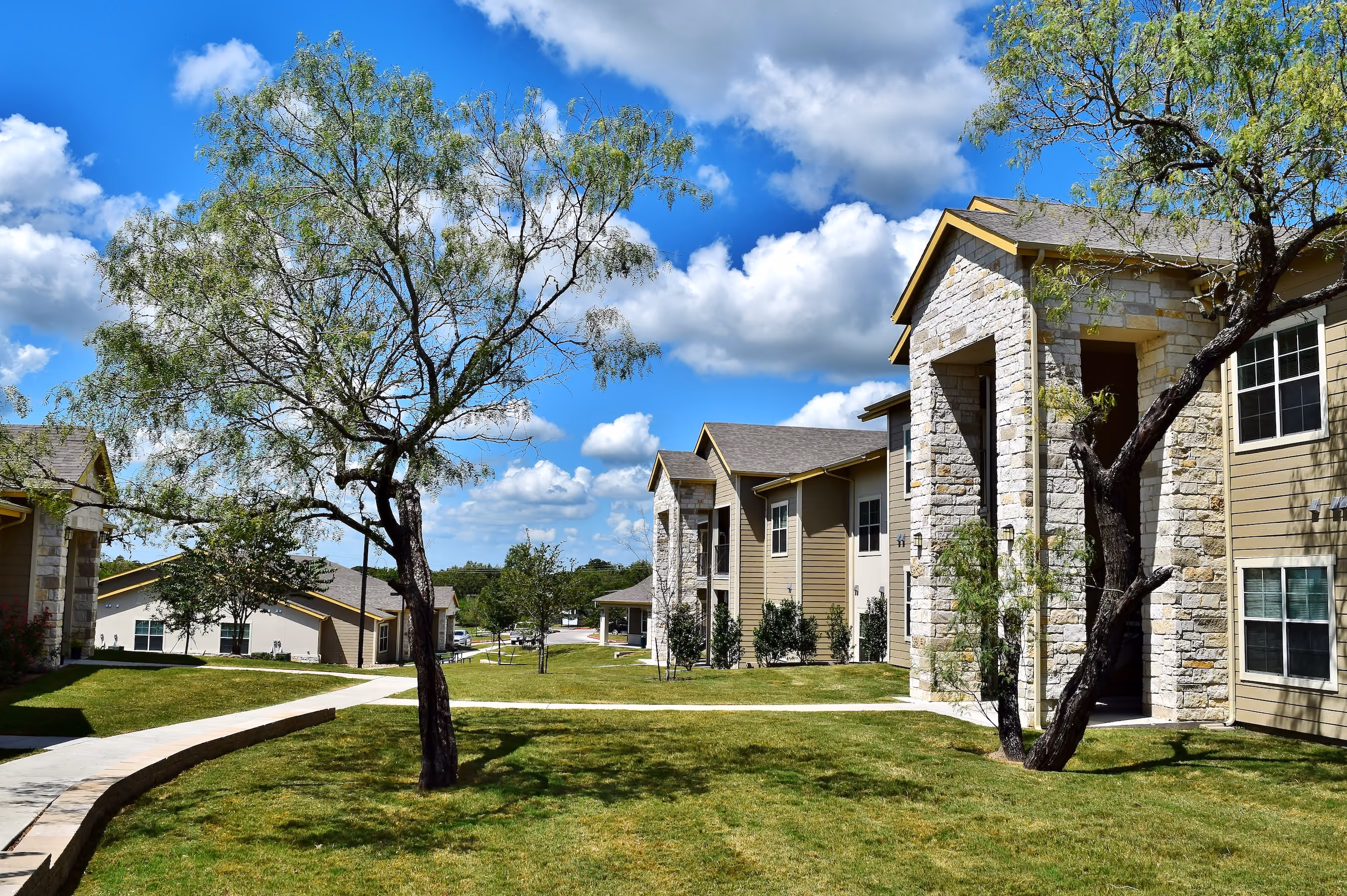 Exterior building and grass area