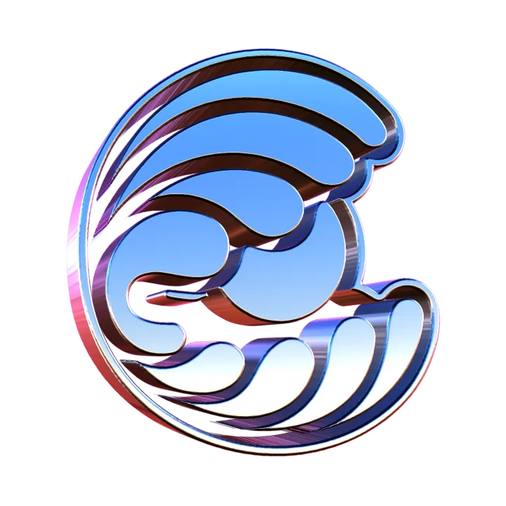 3D metallic abstract version of the Crunchtronic logo