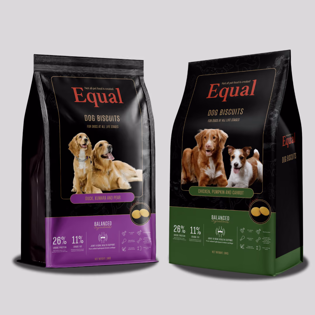 NZ Petfoods dog food packaging design and export strategy by Scooch Marketing Canterbury