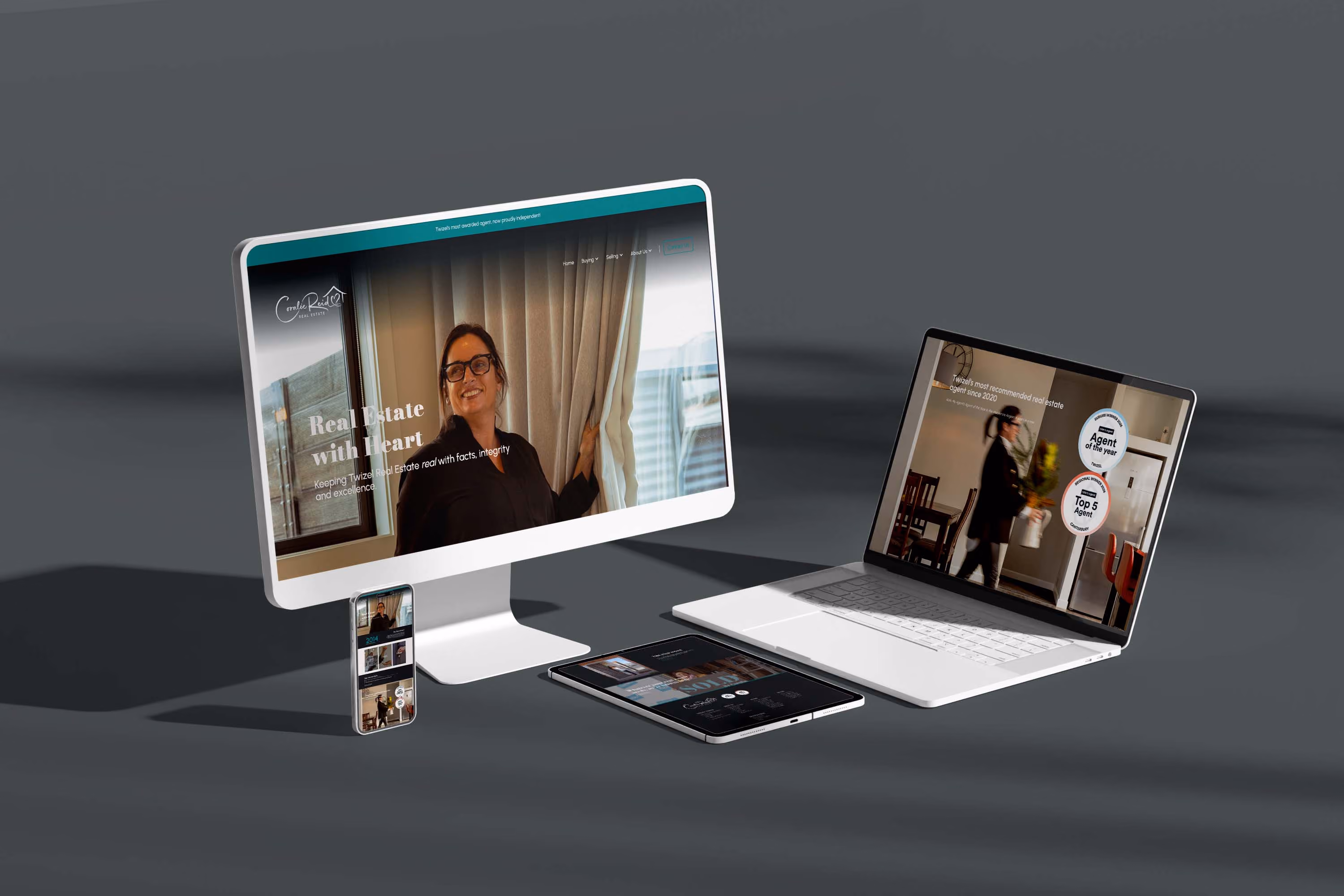 Coralie Reid Real Estate brand collateral and web design by Scooch Marketing Timaru