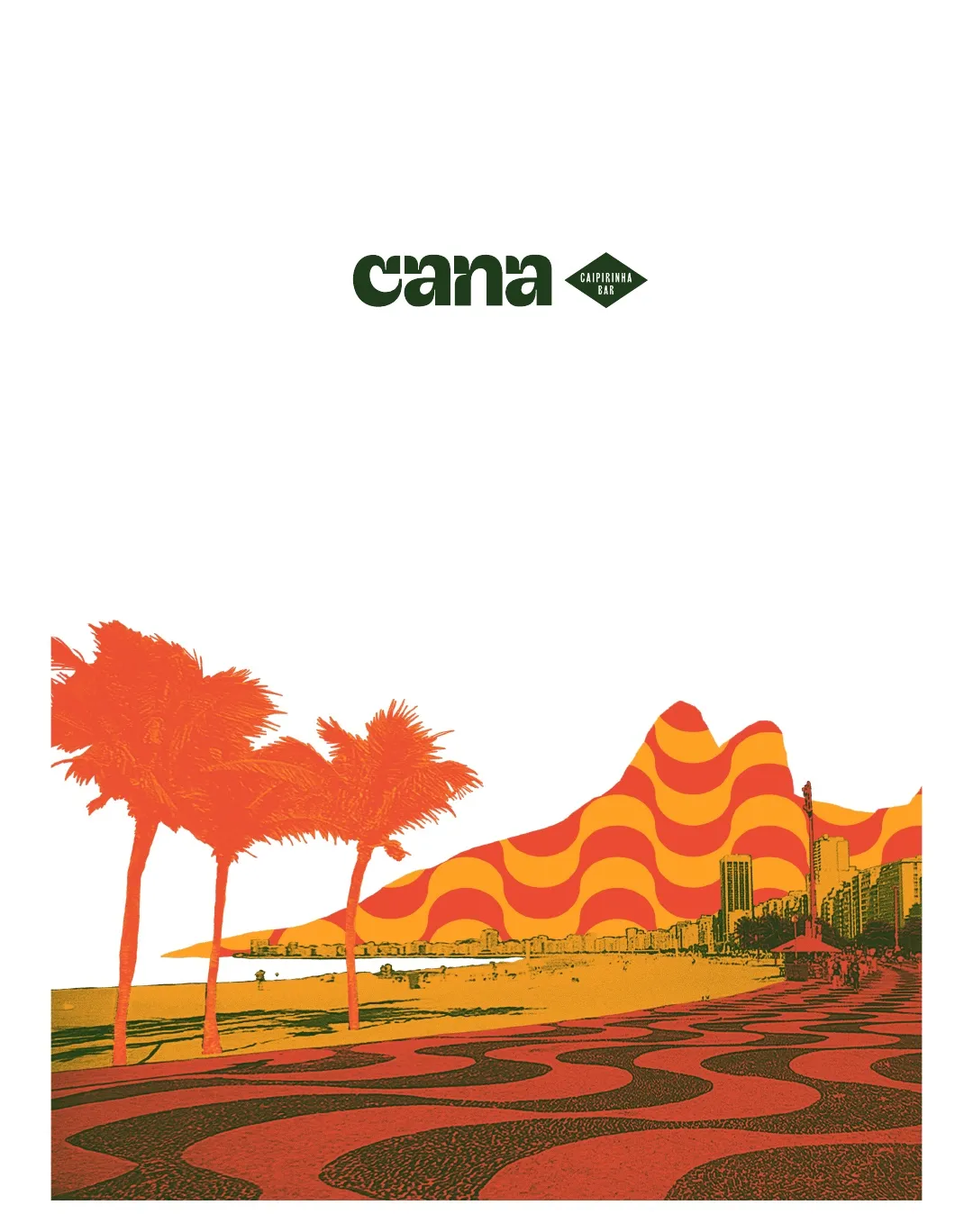 Illustrated Rio de Janeiro coastline from the reverse of CANA's dinner menu