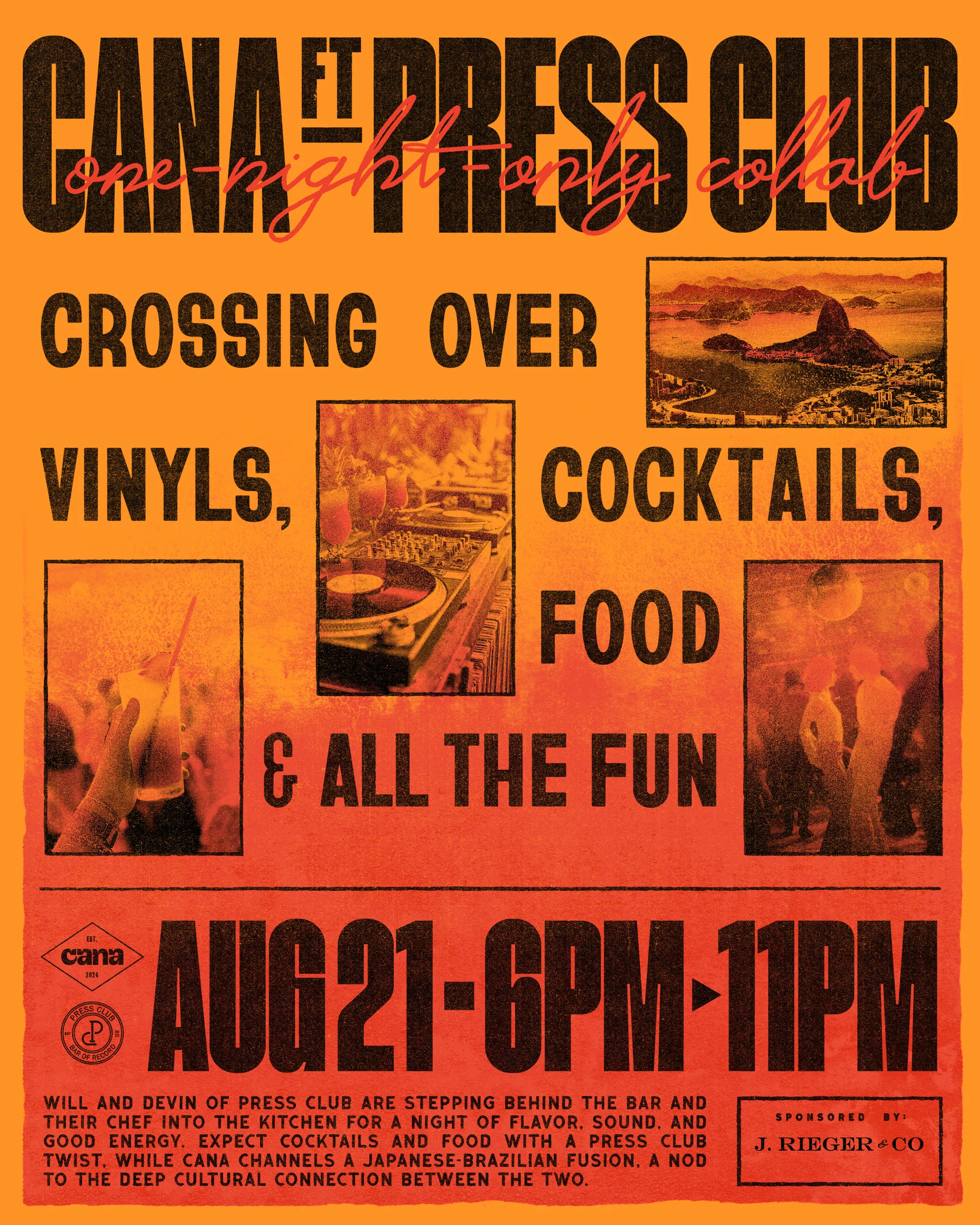 Cana and Press Club collaboration poster