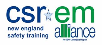 Logo for CSR EM New England Safety Training Alliance, an OSHA Cooperative Program.