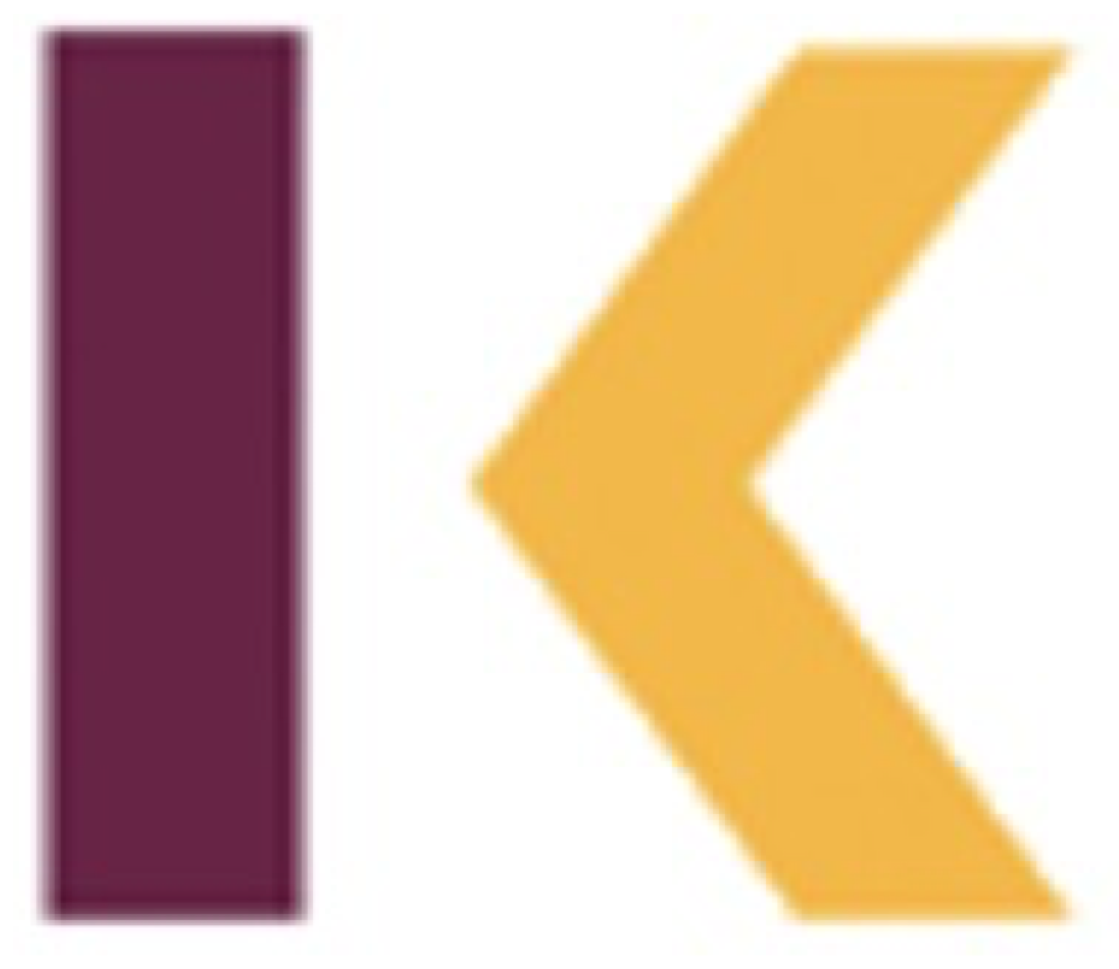A maroon vertical rectangle next to a large yellow left-pointing chevron.