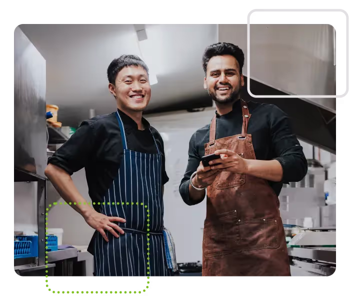 Two chefs in kitchen who use Safe Food Pro