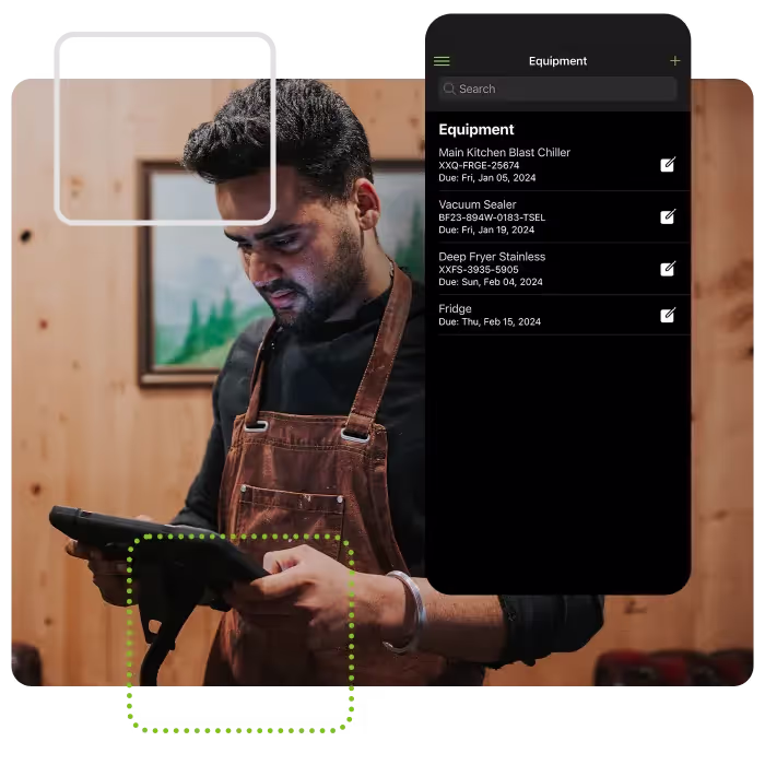 Hospitality worker using Safe Food Pro on tablet