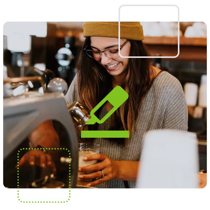 Barista making coffee