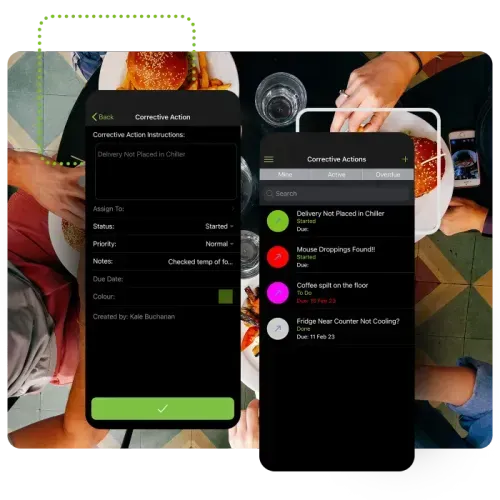 Safe Food Pro mobile app with corrective actions feature