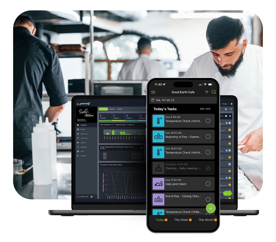 Safe Food Pro app on mobile and desktop