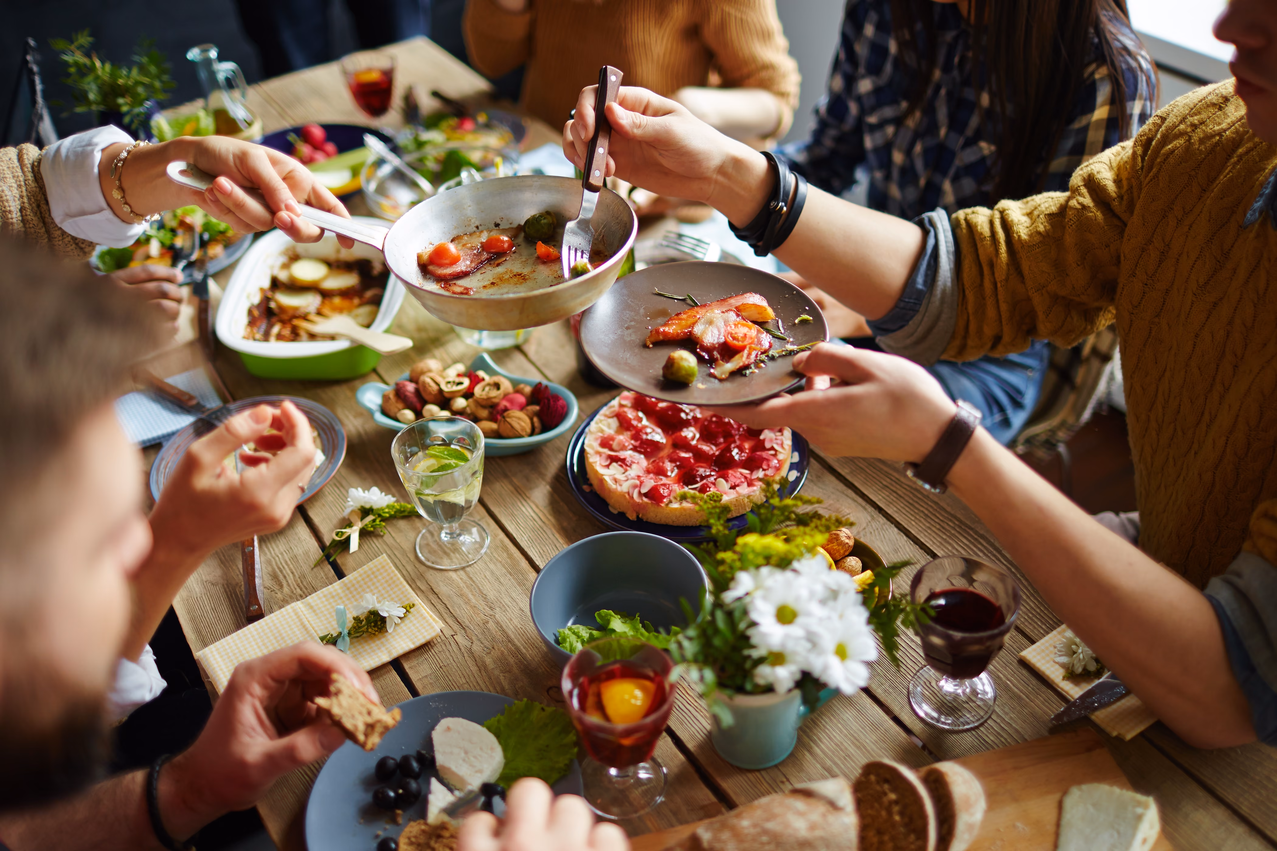 Dinner table stock image