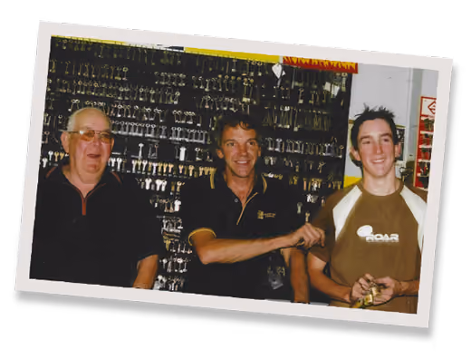 Lucky Howden team members standing together in their Wangaratta showroom before.