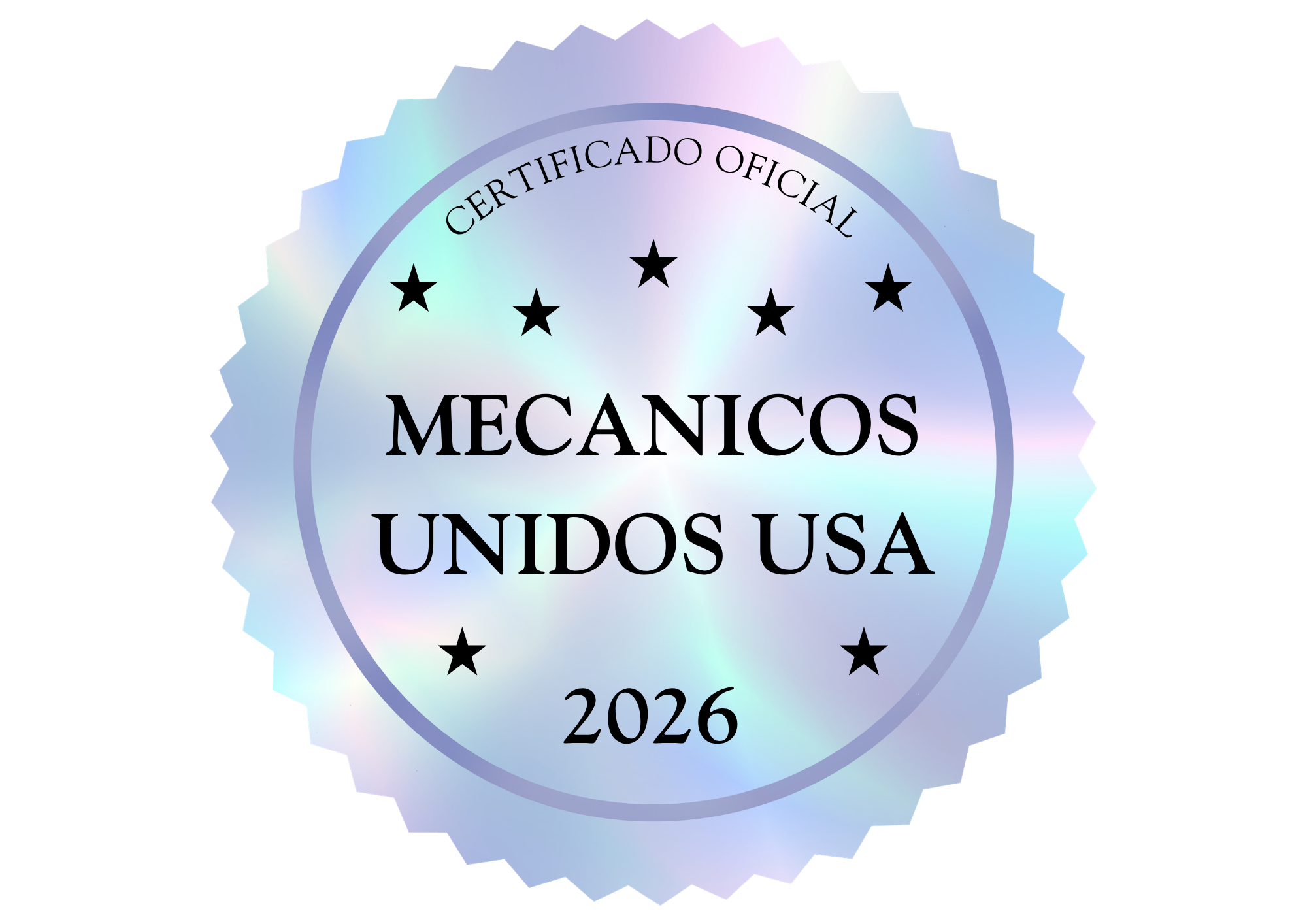 Certificado Oficial Mecánicos Unidos USA