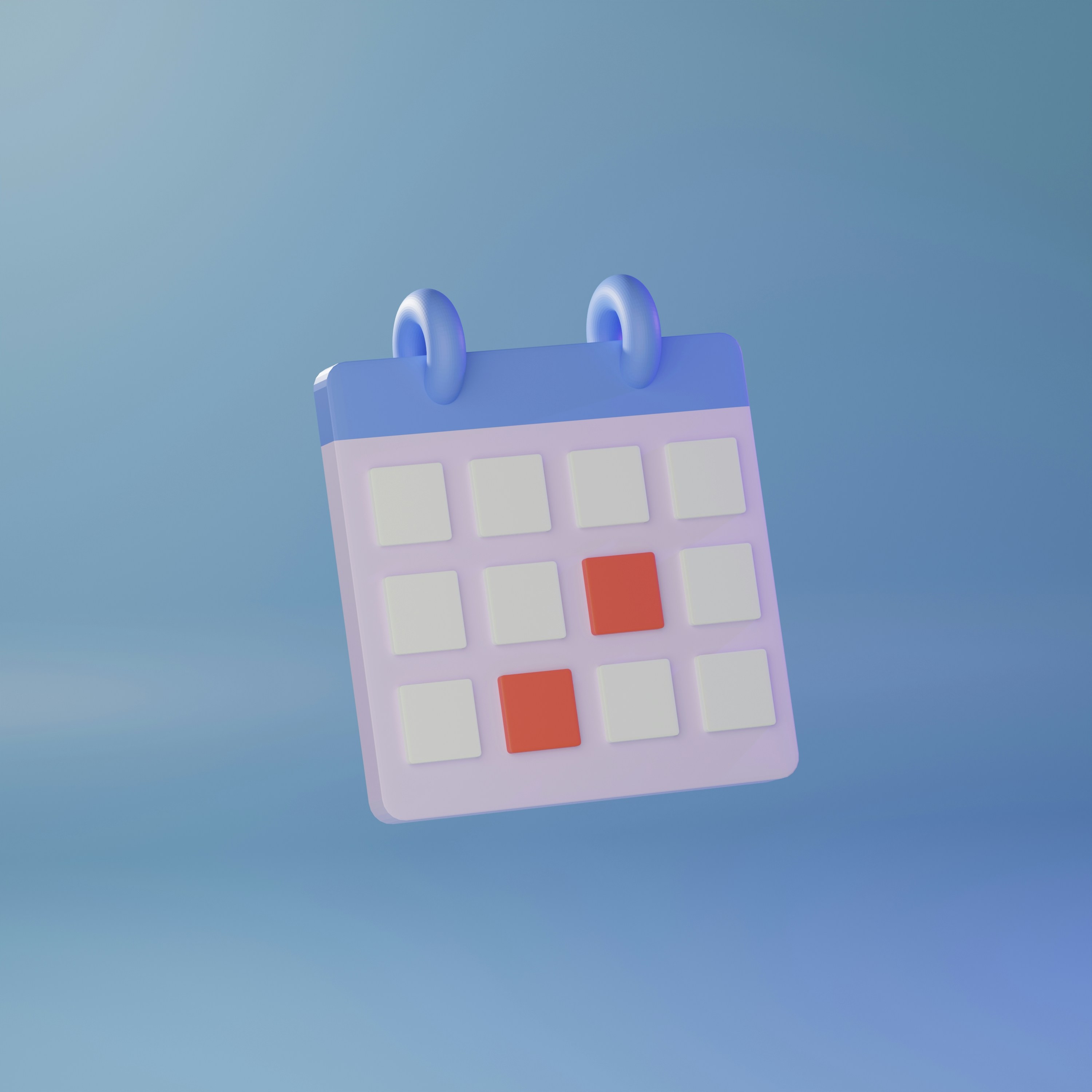 3D calendar with two highlighted dates: book your test online