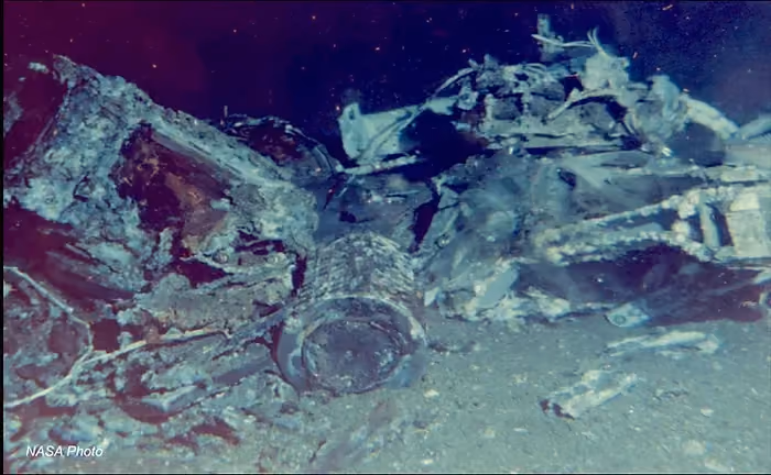 2. Remains of the Nimbus weather satellite fuel capsule launched in 1964 rests on the floor of the Pacific Ocean around Point Nemo, Image by Nasa, http://nephicode.blogspot.com/2018/04/finding-point-nemo-where-nephis-ship.html (03.05.2022).