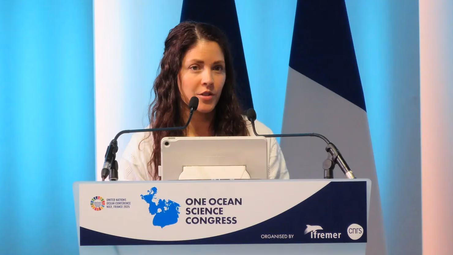 Michelle Bender, Legal Counsel and Head of Ocean Rights, Ocean Vision Legal delivering keynote address