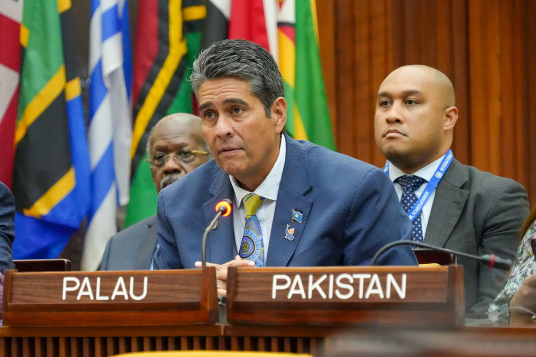 President Surangel Whipps Jr. delivering Palau’s opening statement at the Assembly | Photo by IISD/ENB - Andrés Felipe Carvajal Gómez