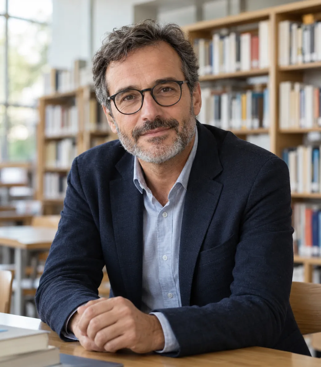 Enseignant-chercheur de l'ESSEC dans une bibliothèque, à l'origine de la méthode de certification soft skills COSS