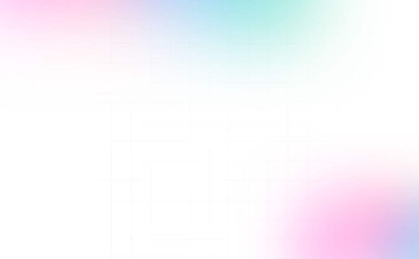 Abstract digital background with pastel gradients and transparent grid lines.