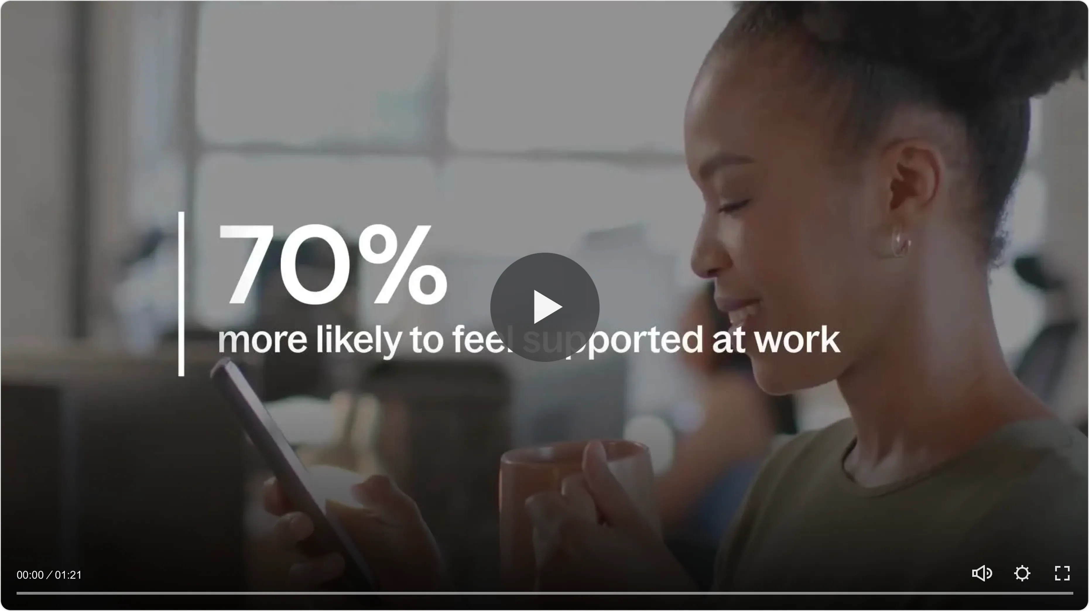 Video player paused on a screen with the text 'Product demo' and a play button overlay.