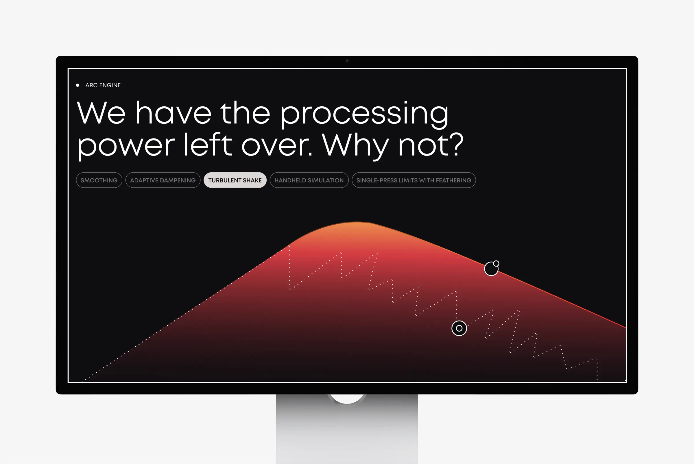Screenshot of the NODO Inertia Wheels MAX website illustrating the interactive design element