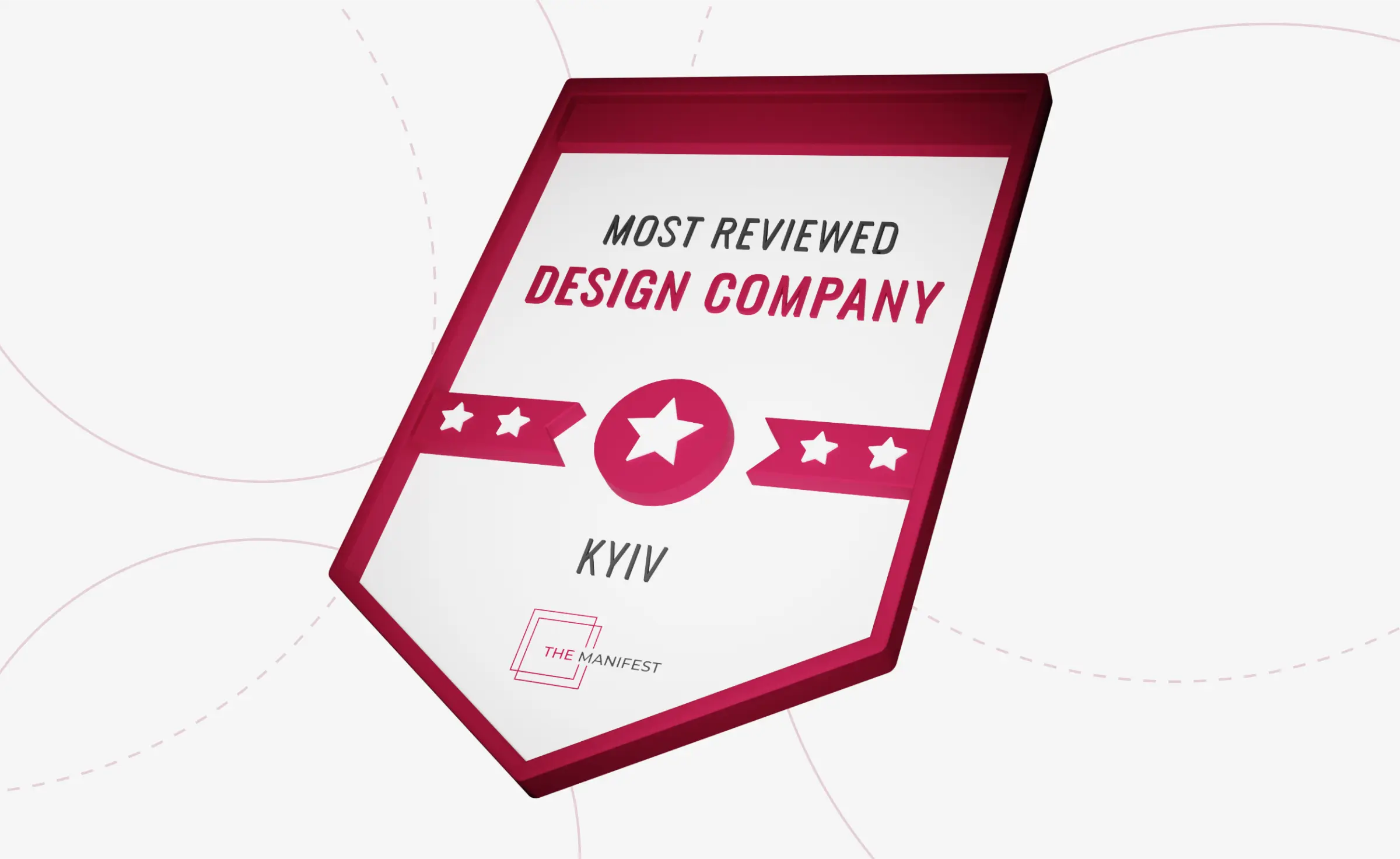 The card showing the details that Lazarev is the most reviewed design company by Manifest