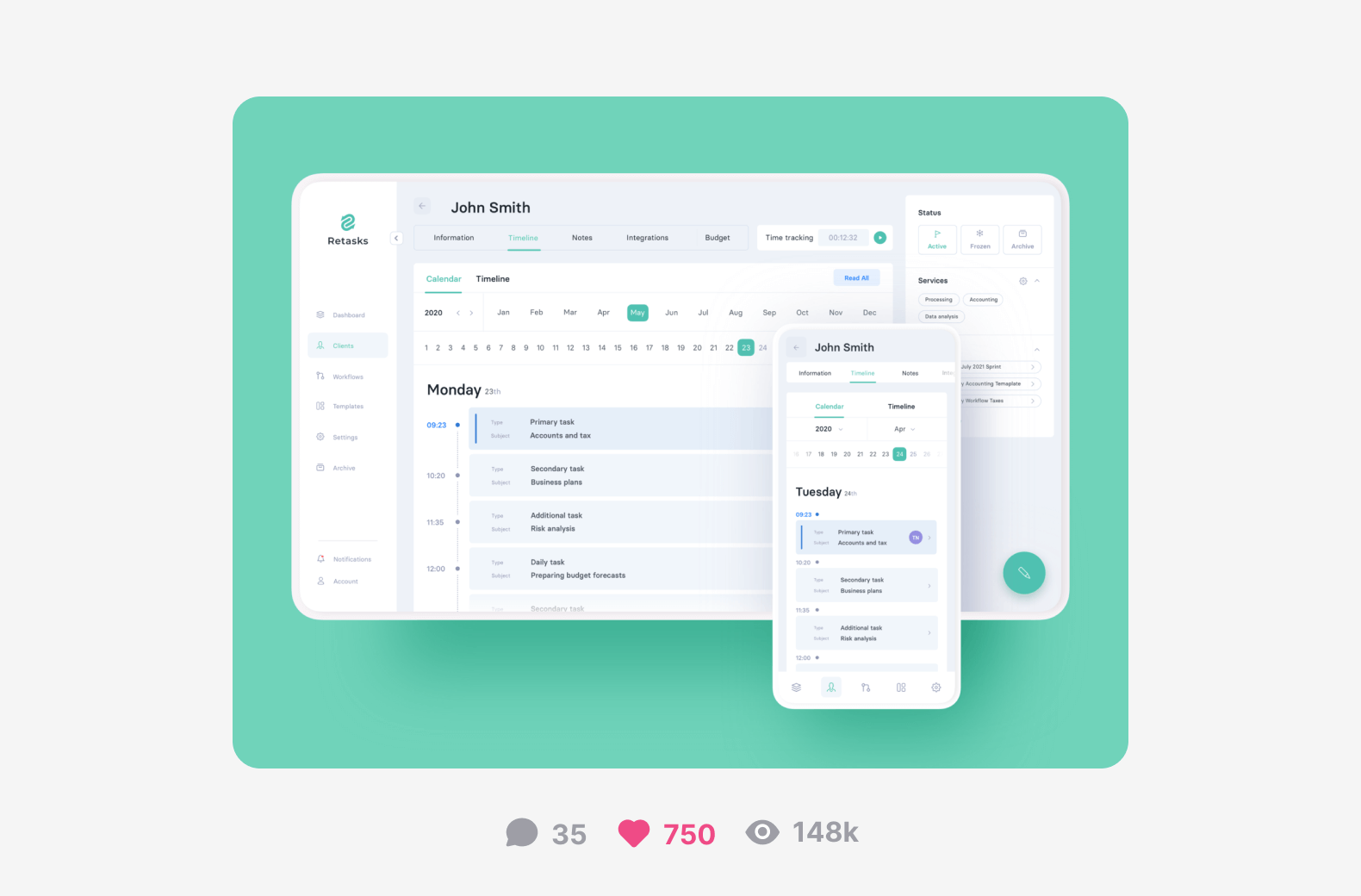 A screenshot displaying a productivity digital tool with a clean user interface and icons