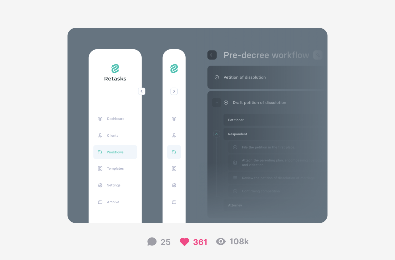 A visual comparison of two versions of the same sidebar: small and larger one
