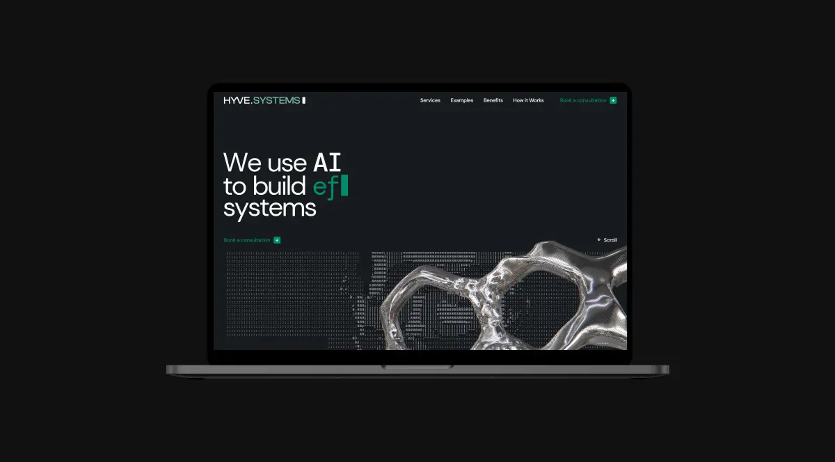 3D model on a homepage for an AI-driven startup designed by Lazarev. UI UX agency