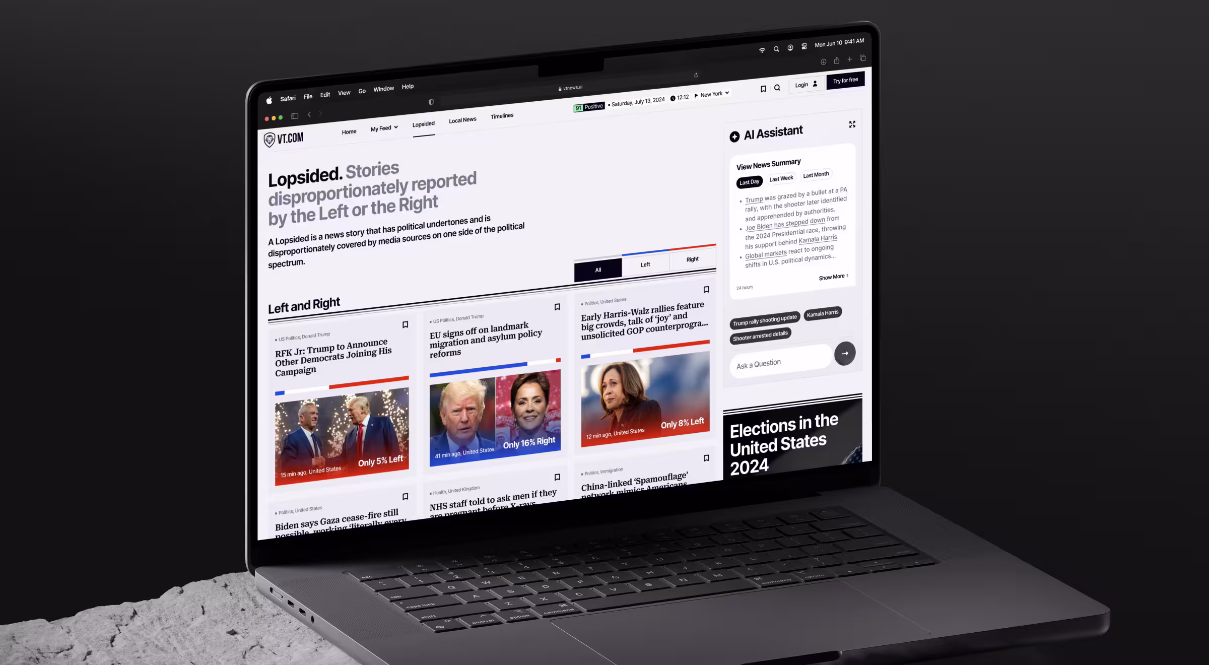 Laptop displaying an AI-powered infrastructure monitoring dashboard with system alerts, operational metrics, and predictive analytics for enterprise performance management.