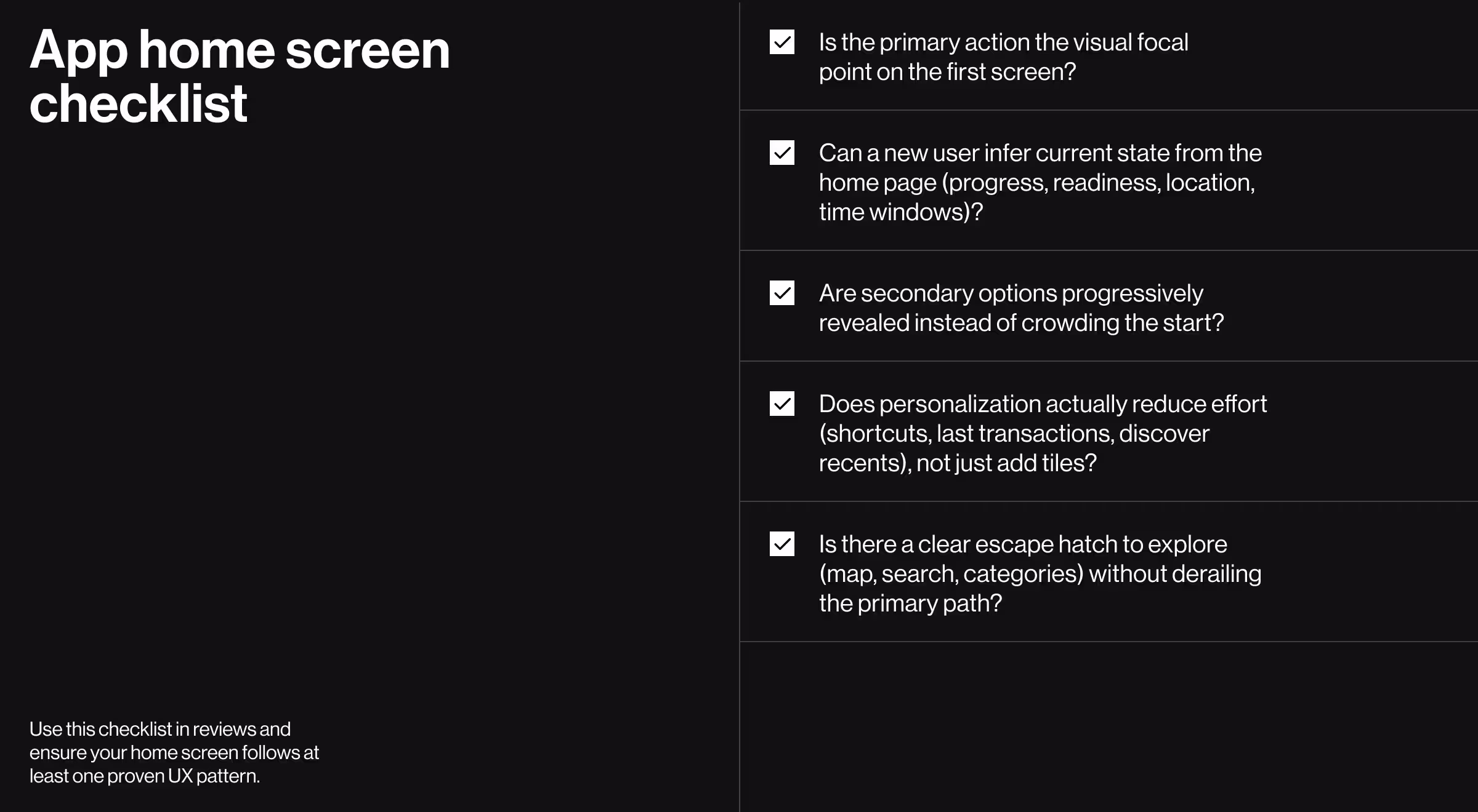 How to evaluate app home screen examples in 60 seconds