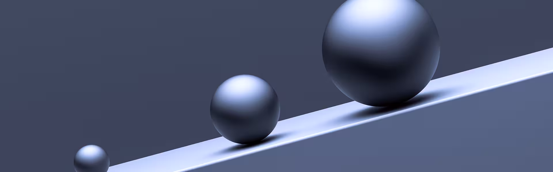 Scalable AI product growth visualized as spheres on incline