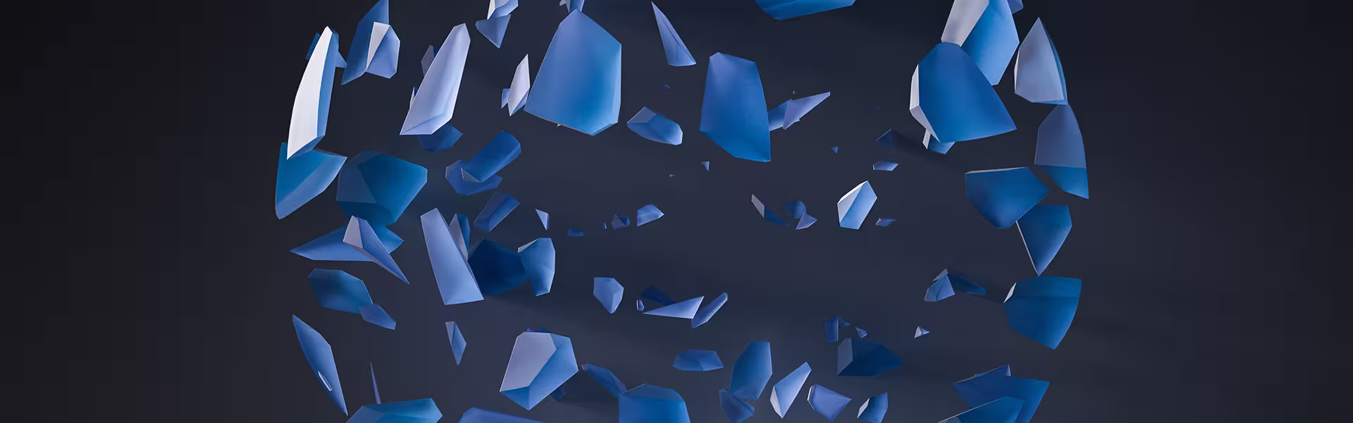Abstract 3D illustration of glossy blue layered geometric blocks and floating cubes symbolizing scalable cloud infrastructure, system architecture, and digital growth.