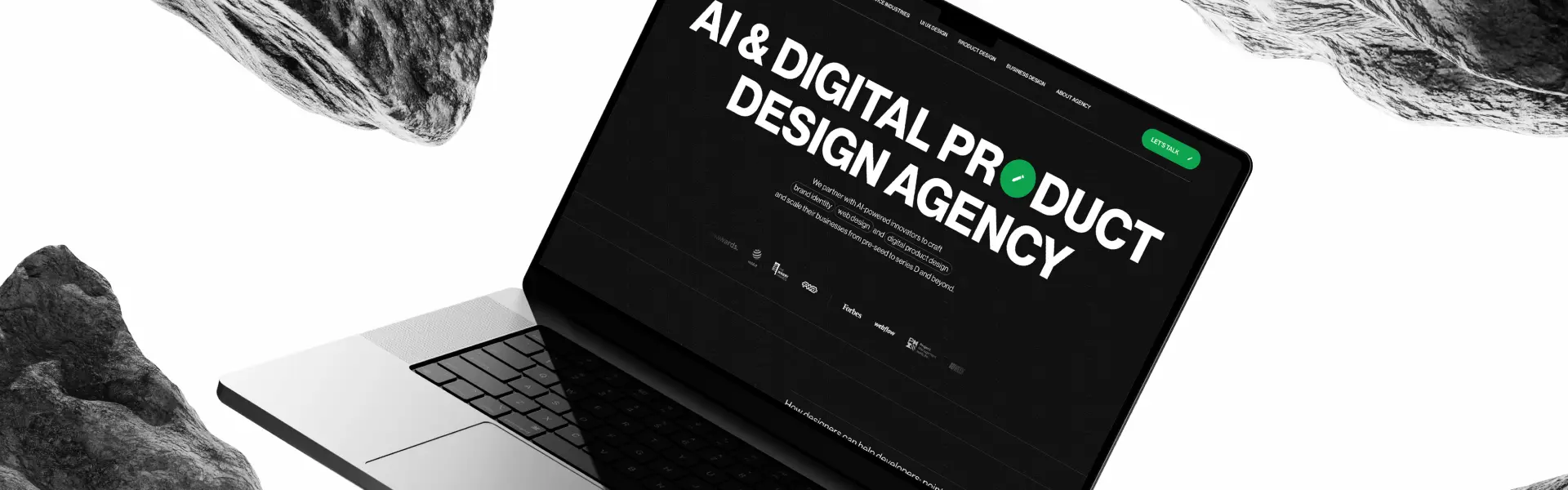 The interface of a Lazarev.agency UI UX design agency website.