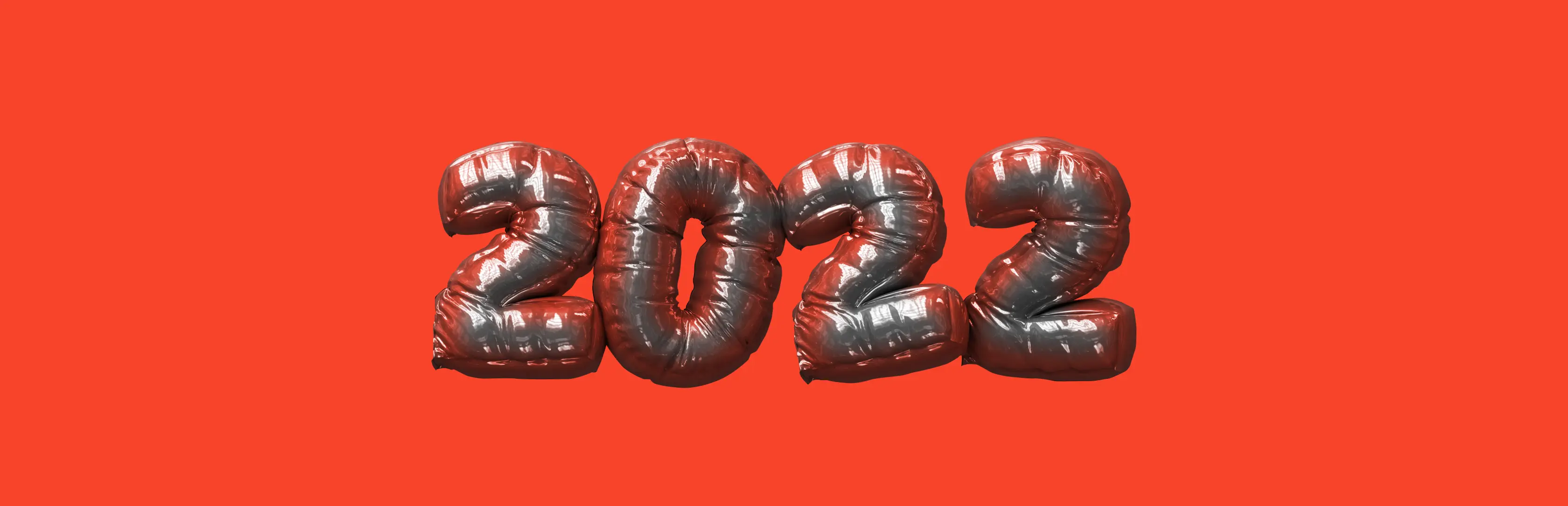 3D models of numbers concluding a 2022 year