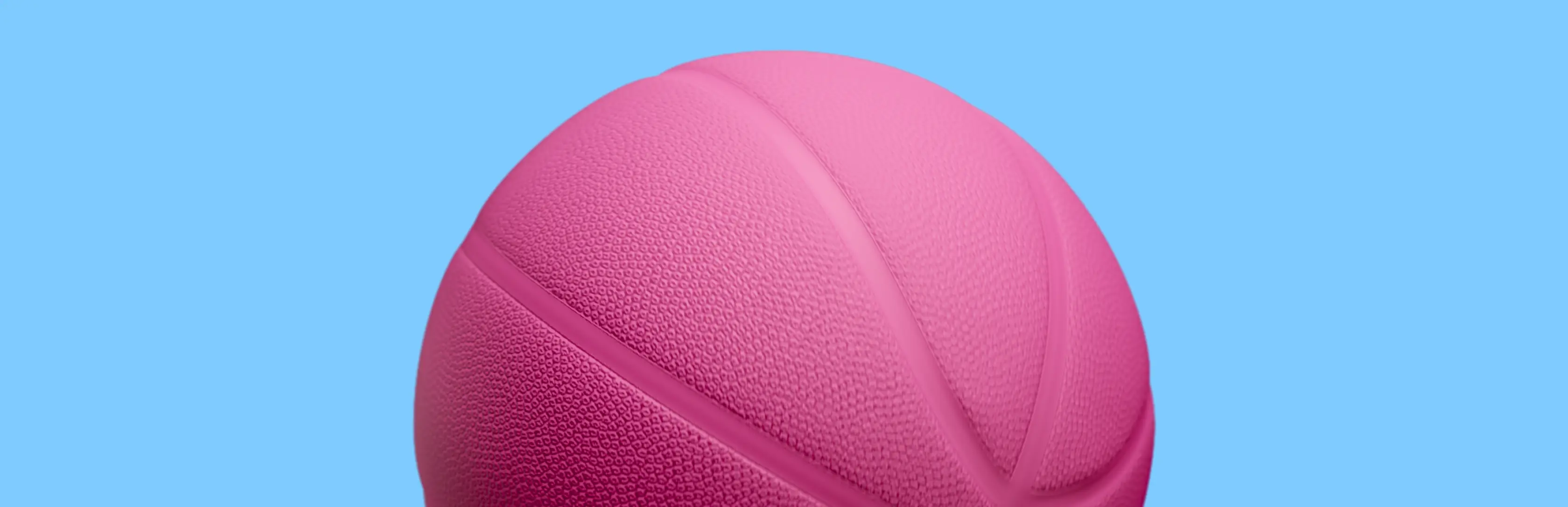 A 3D model of a pink ball which is a logo of Dribbble.