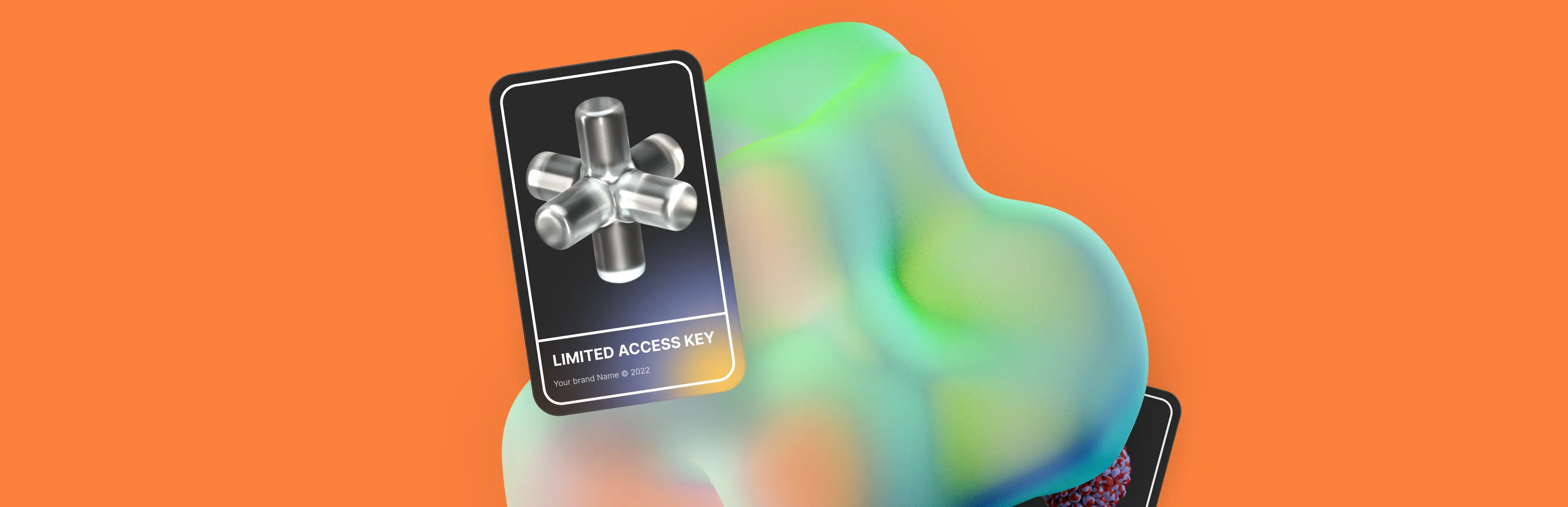 A 3D model of a neon NFT-like graphic element