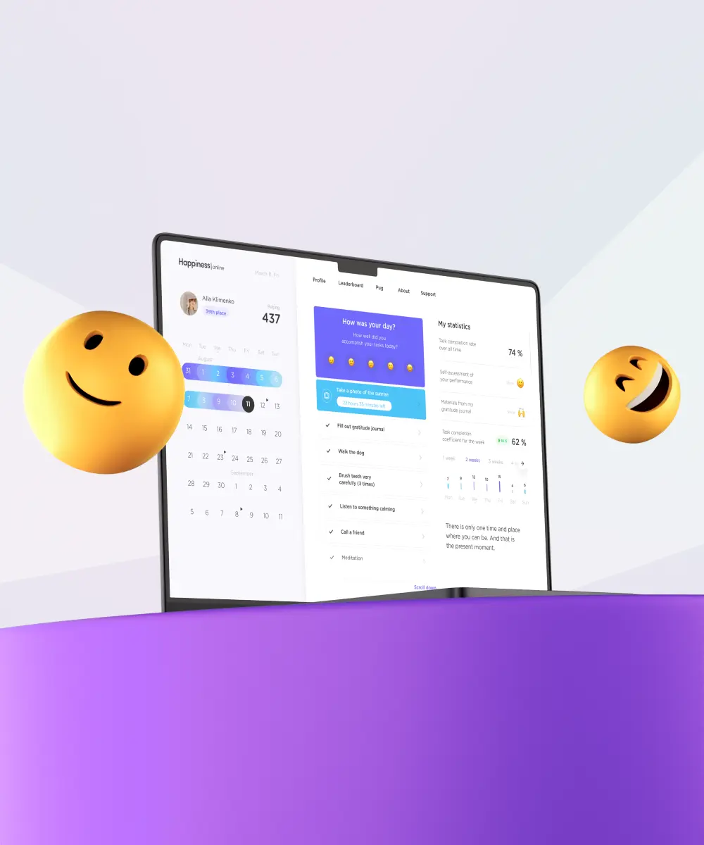 Happiness, a mental health app