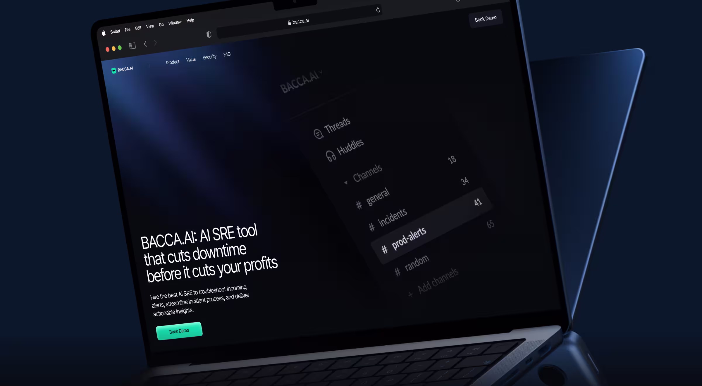 Desktop interface displaying an AI-powered search and knowledge platform with conversational search, content results, and profile-based information panels.