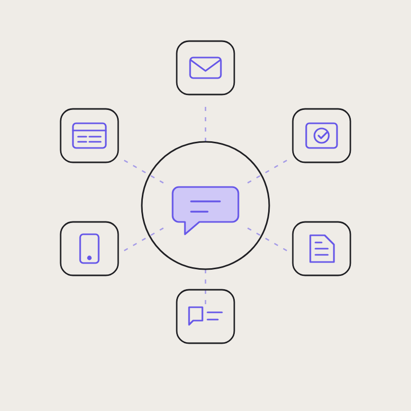 Un message central décliné de façon cohérente sur chaque point de contact