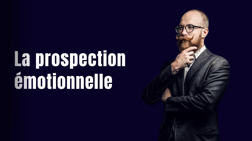 Homme barbu en costume réfléchissant avec texte en français Décrypter les comportements