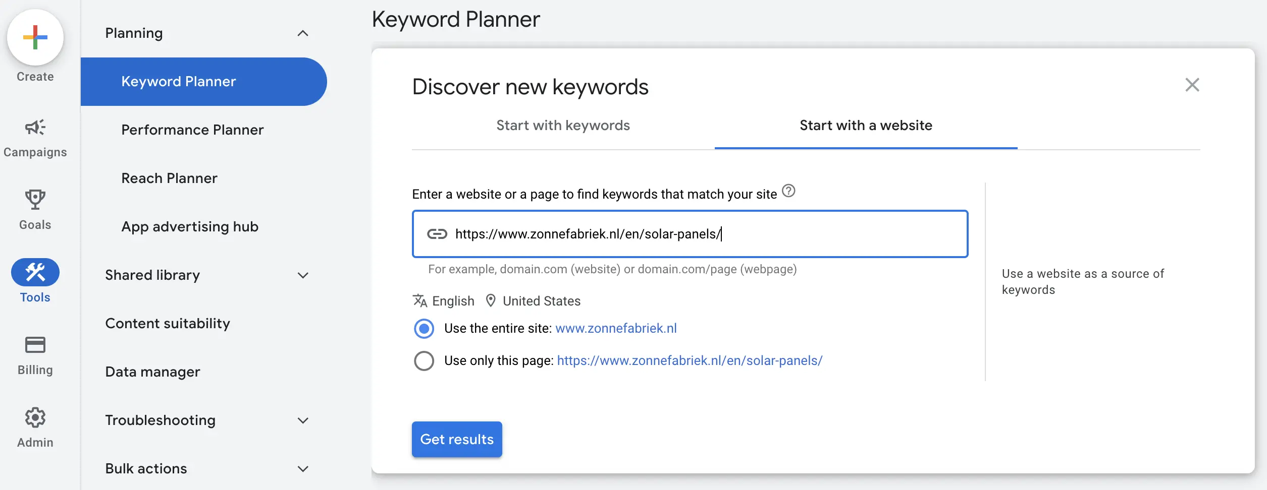 how to find the right keywords for search arbitrage with keyword planner