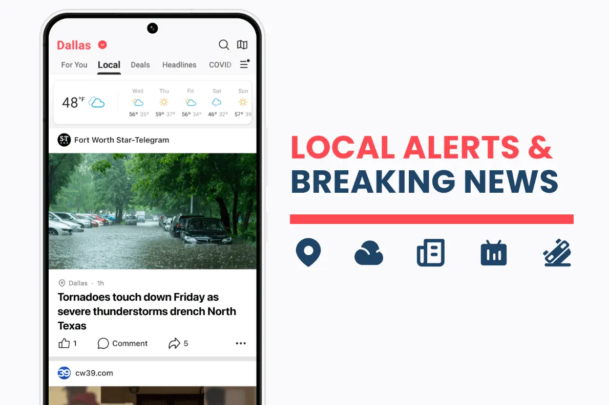 NewsBreak is a top rated local news app.
