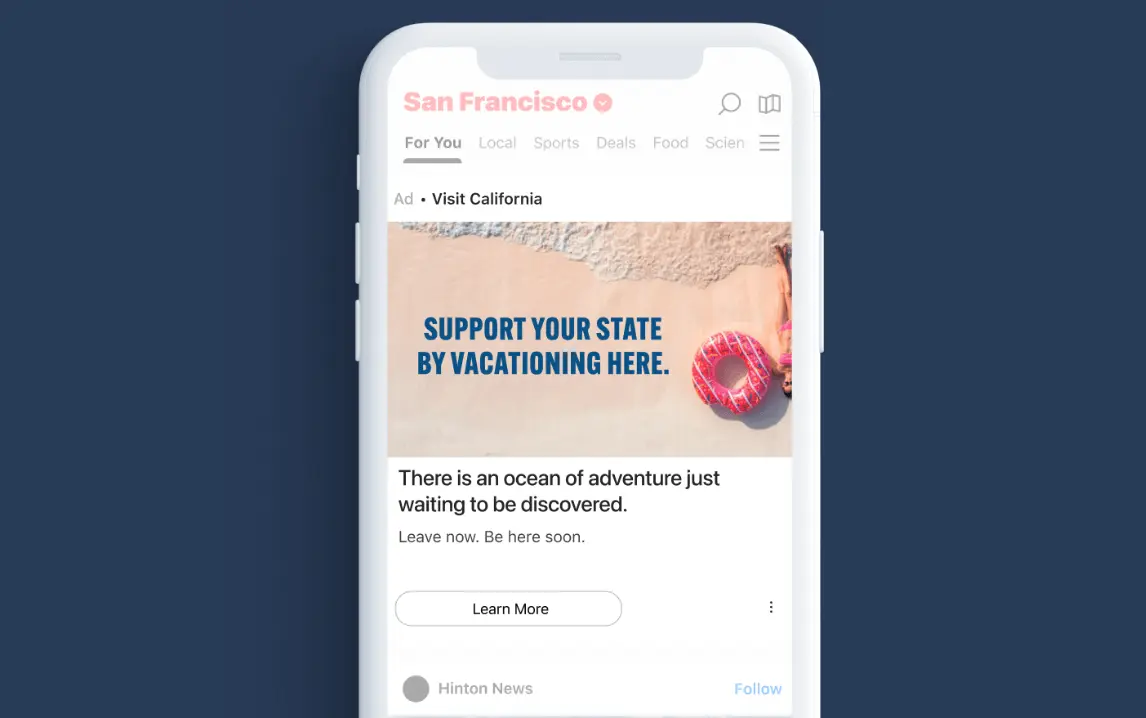 Apart from being a news app, NewsBreak also serves as an advertising platform. Advertisers can promote their offers or products by creating ads directly through NewsBreak Ad Manager. 