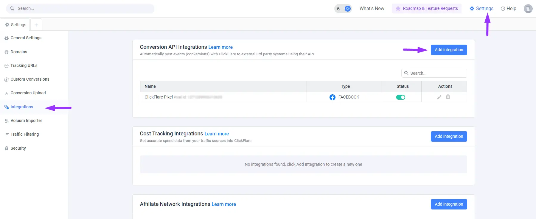 Integrate Facebook Conversion API on ClickFlare