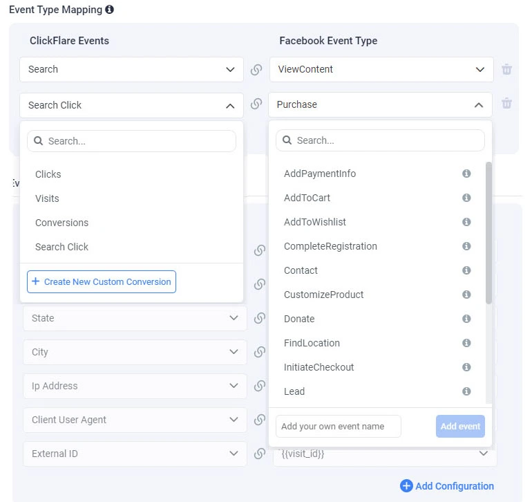 ClickFlare vs RedTrack Conversion API Integrations