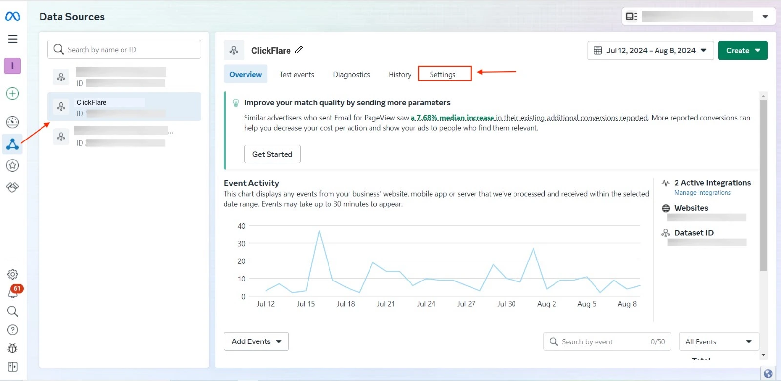 how to set up facebook pixel for conversion api