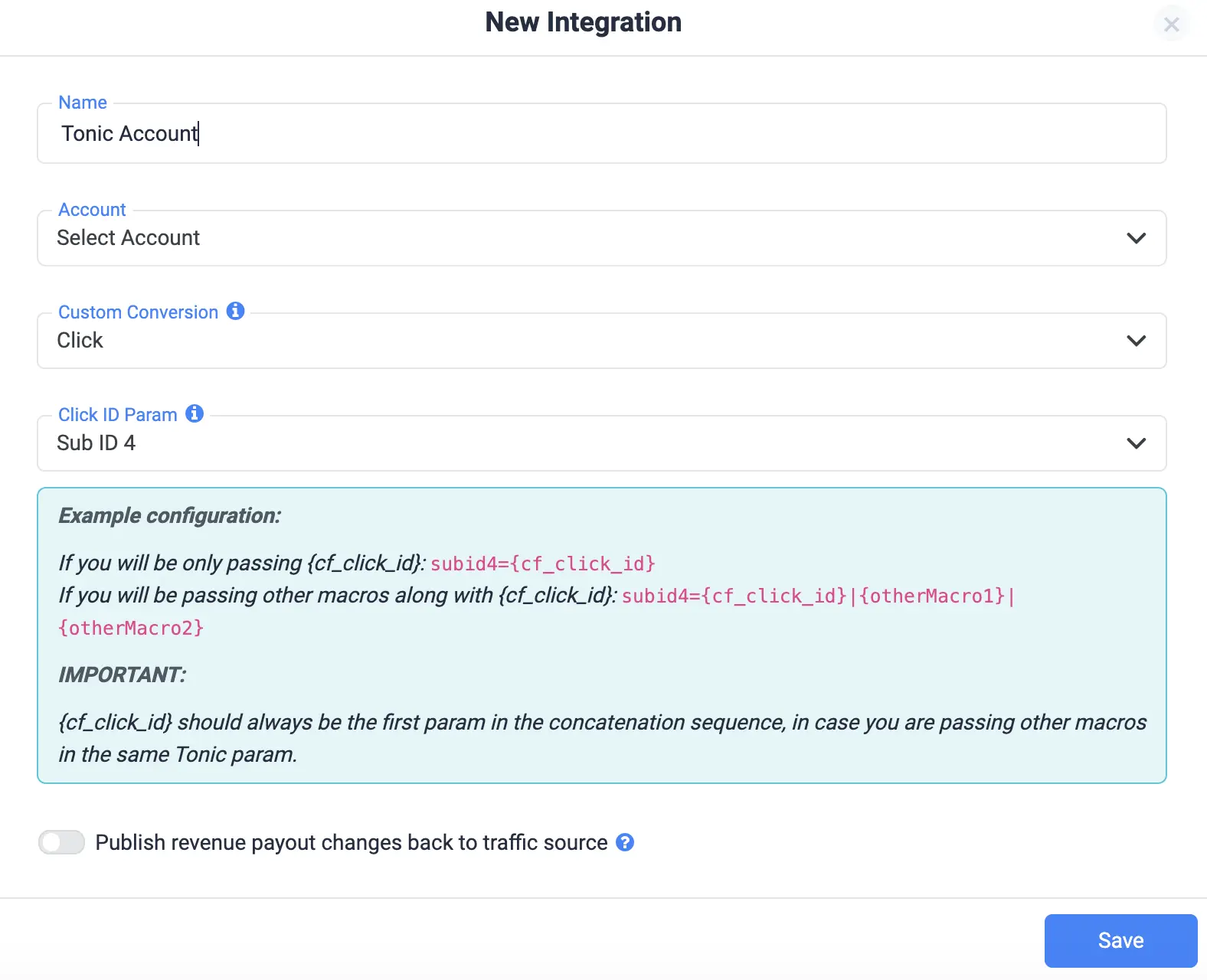 How to Track Tonic Search Arbitrage Campaigns With ClickFlare (adding the tonic direct api integration)